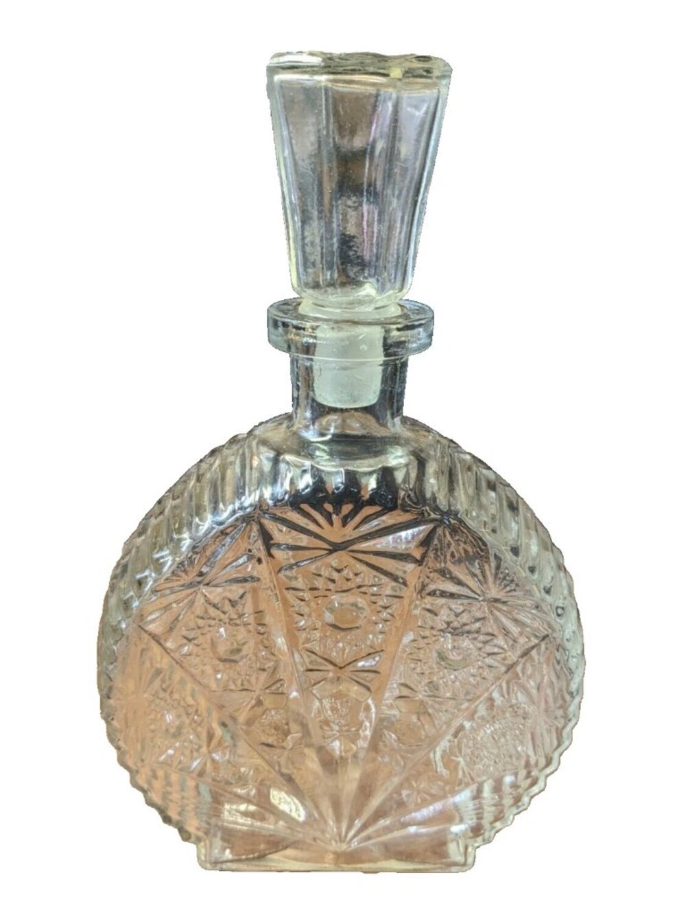 Vintage Anchor Hocking 1960's Pressed Glass Wine Decanter R-575 Clear Design